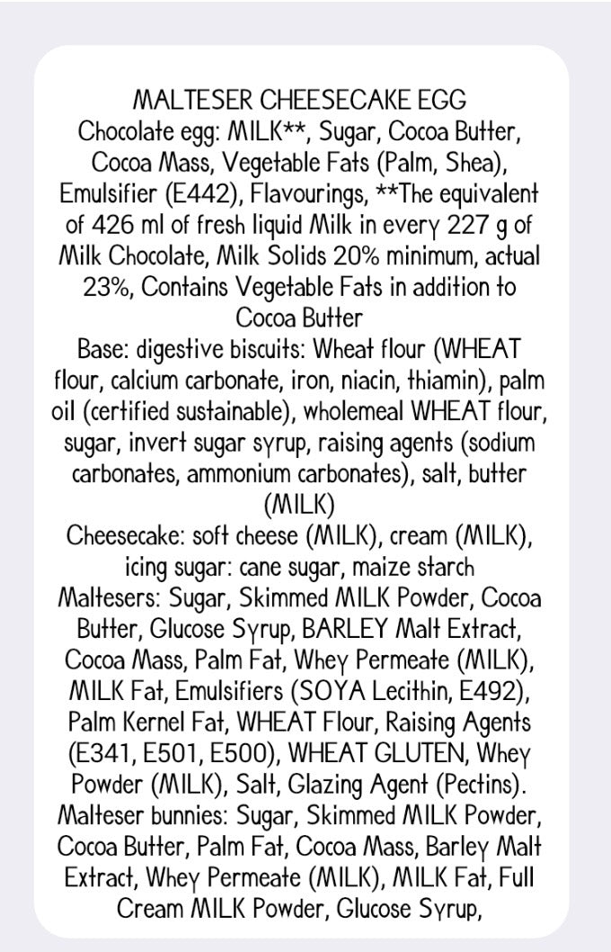 Cheesecake Easter Egg